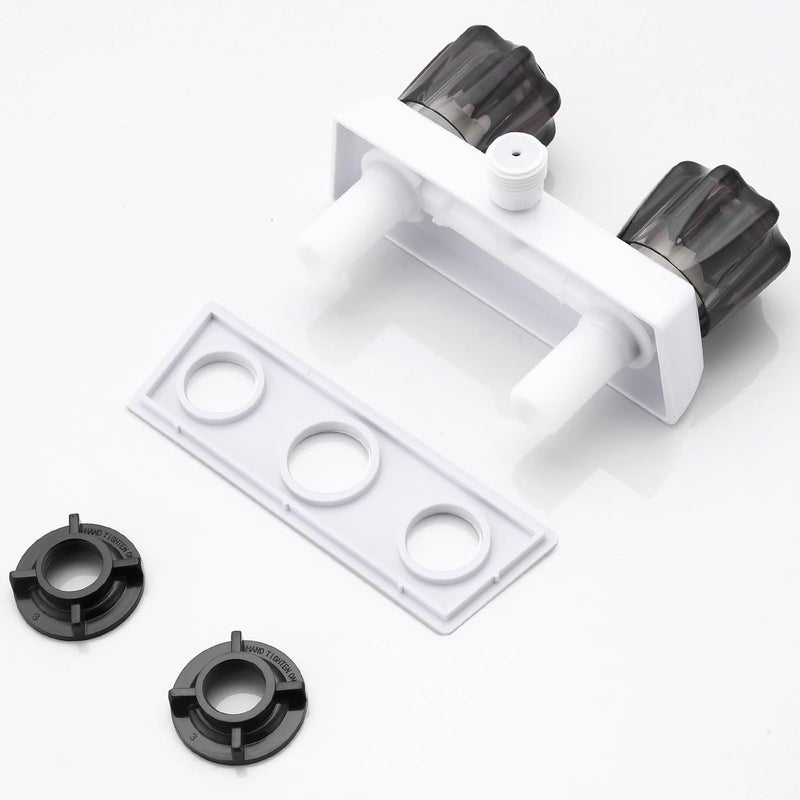 LavishStream RV Shower Faucet, 4" Shower Valve Diverter with Dual Acrylic Control Knobs, Leak-Proof Design for RV Camper Van Travel Trailer Bathroom (Indoor/Outdoor Use), White&Black - Image 5